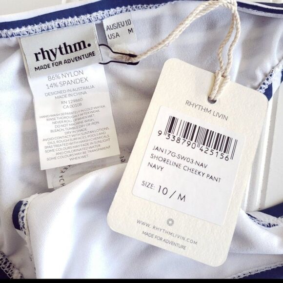 Rhythm M/10 Swimwear Shoreline Cheeky Bikini Botto - Picture 10 of 10